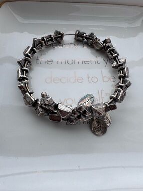 Alex & Ani Stud Struck Beaded Wrap Bangle Bracelet